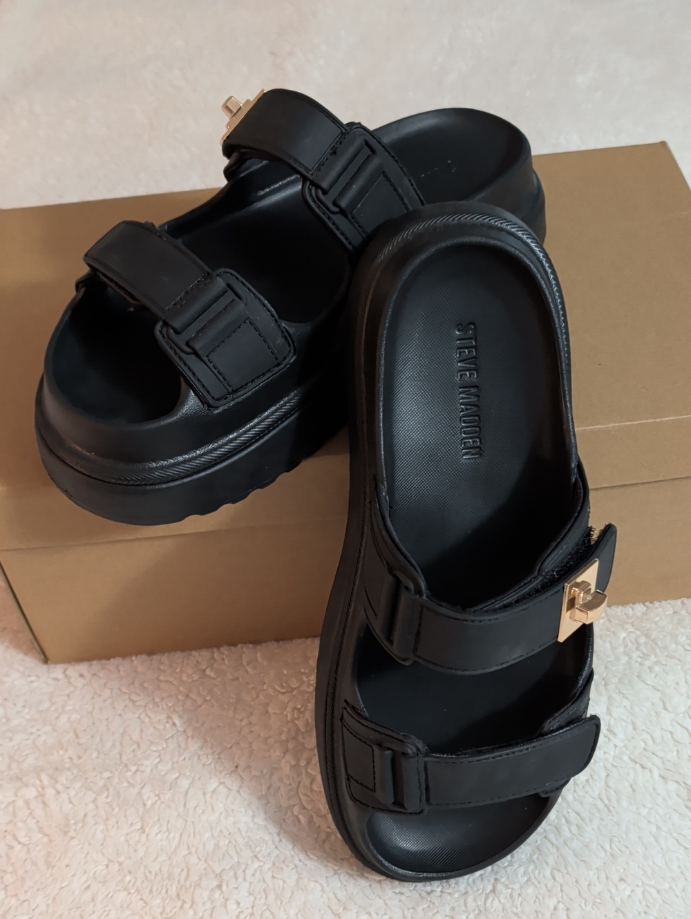 Steve Madden Bigschmona Platform Slide Sandals Size 8
